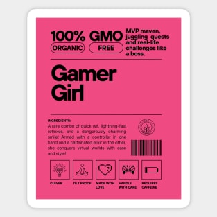 Gamer Girl Black Letters Magnet